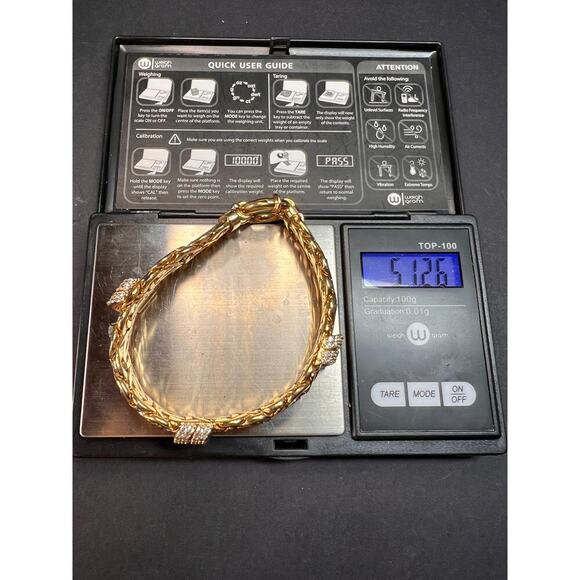 Moda Al Massimo White Cubic Zirconia Gold Over Bronze Designer Bracelet - Picture 16 of 16